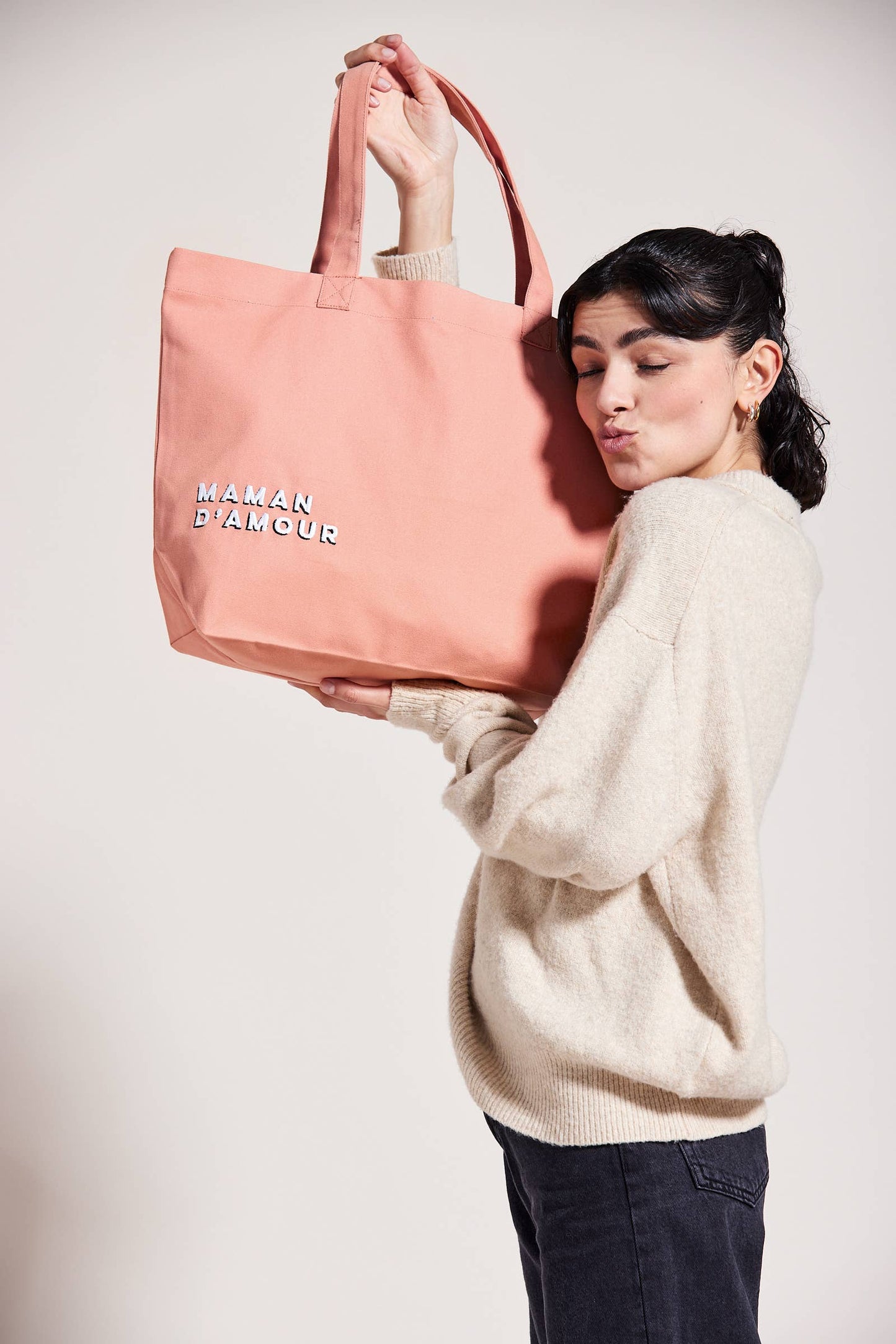 SAC SHOPPING MAMAN D’AMOUR ROSE
