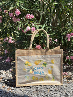 Sac en toile de jute "Ciao bella"