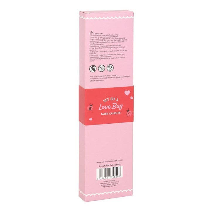 Ensemble de 3 bougies coniques Love Bug Ladybug