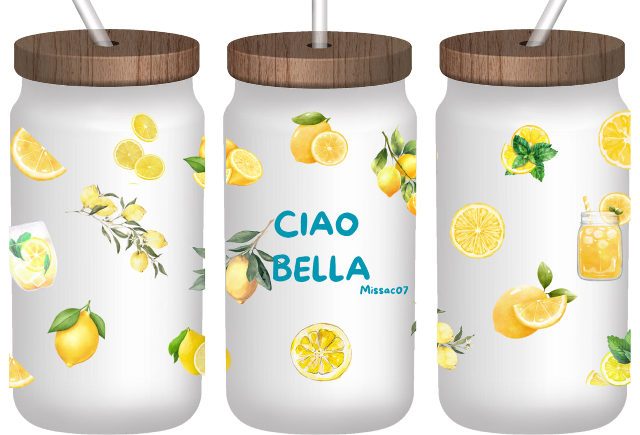 Verre paille "Ciao bella"
