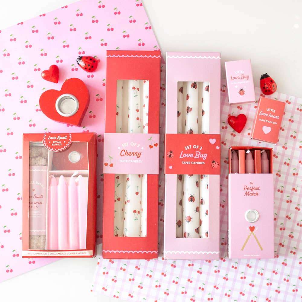 Ensemble de 3 bougies coniques Love Bug Ladybug