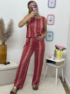 Pantalon en maille crochet
