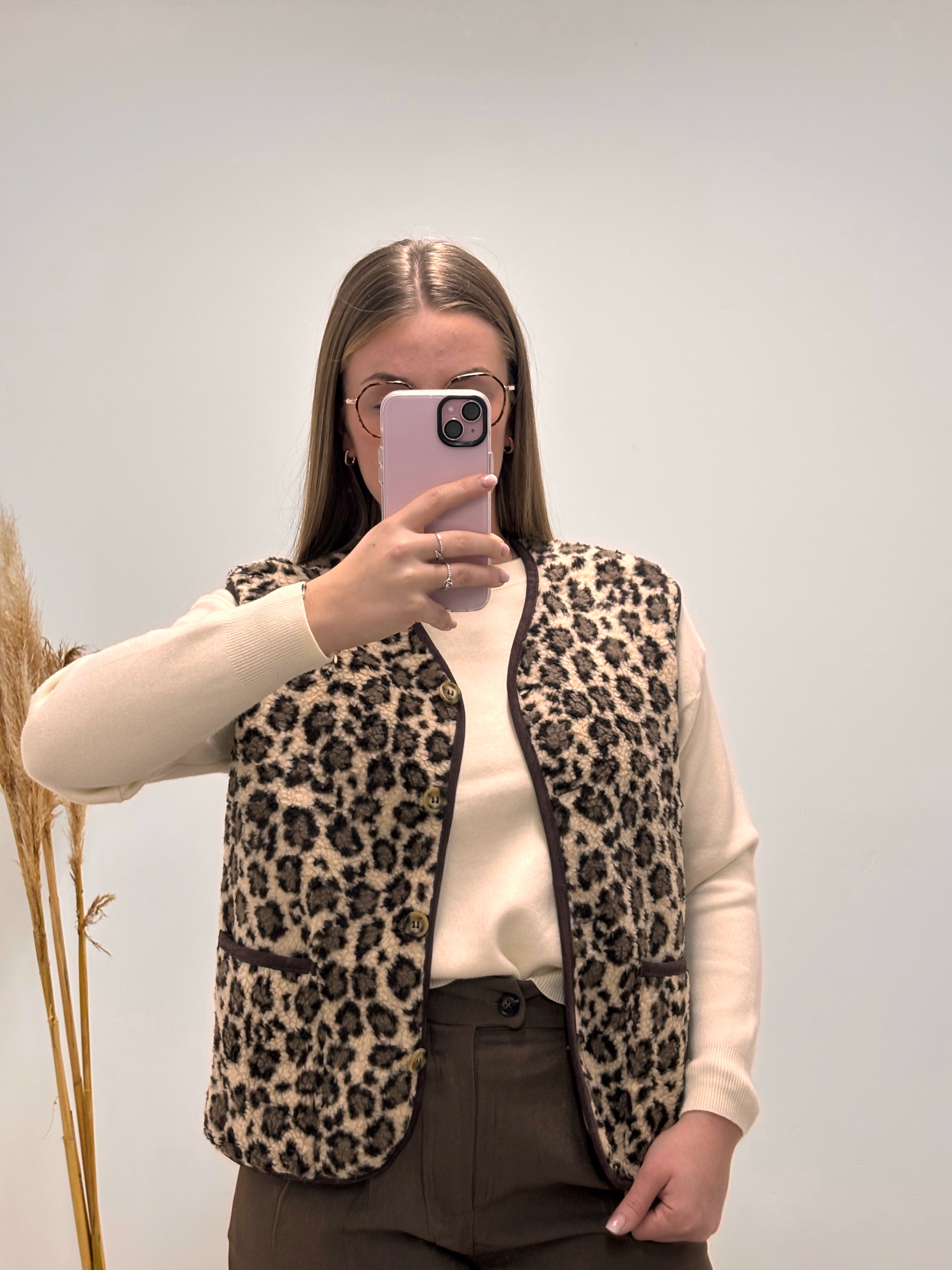 Veste léopard sans manche