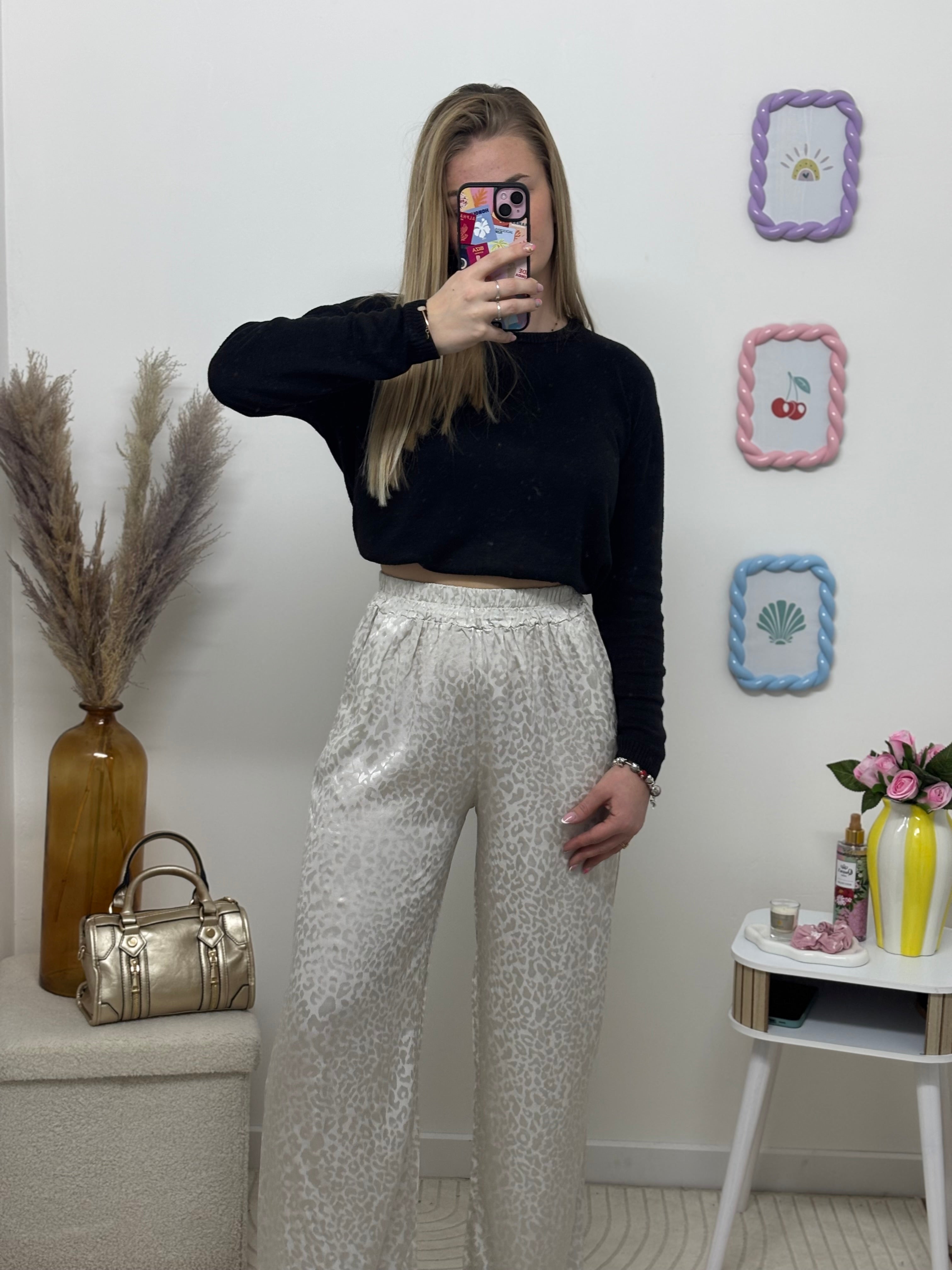 Pantalon satinée léopard