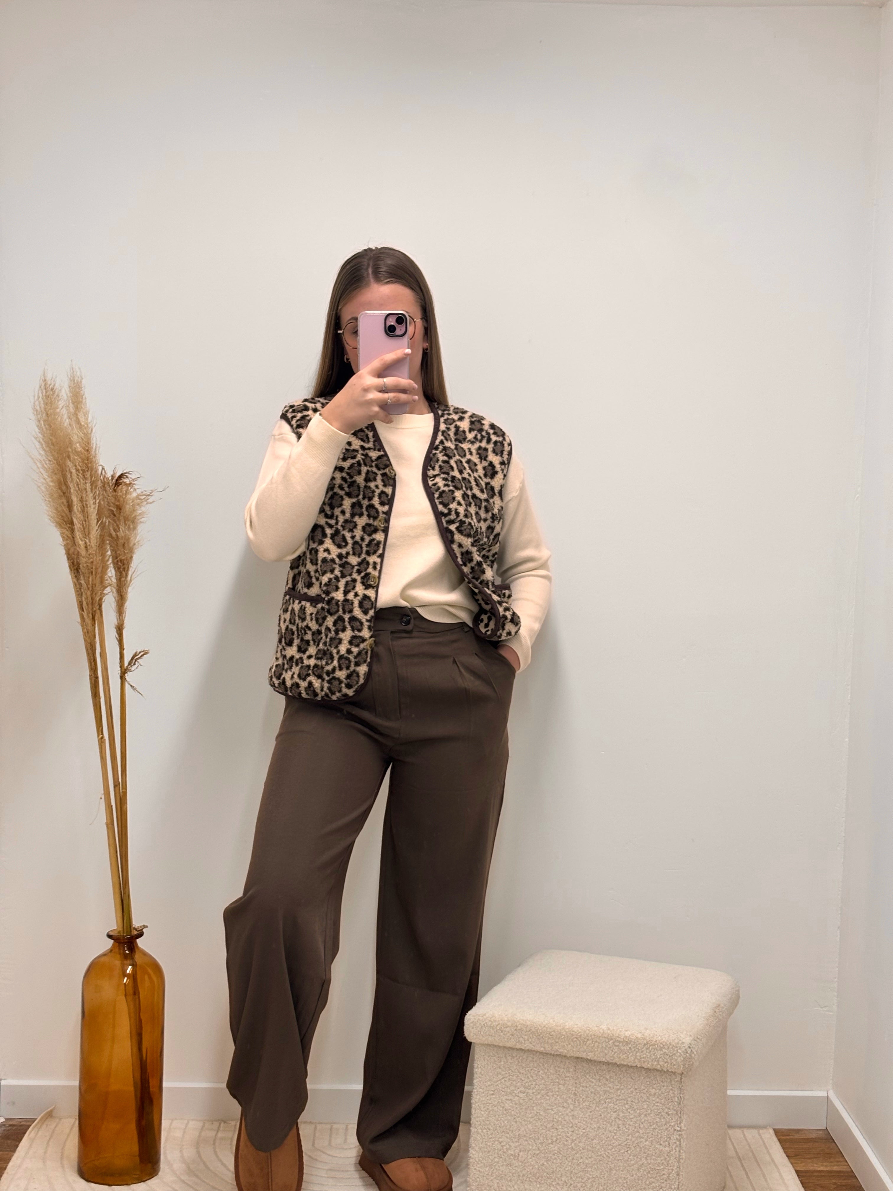 Veste léopard sans manche