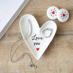 Plat à bibelots Love You en forme de cœur pour la Saint-Valentin