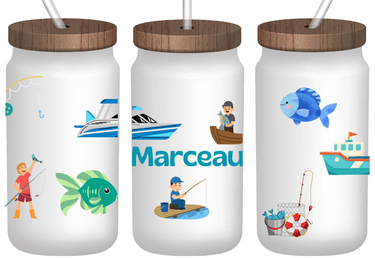 Verre Pêche avec prénom