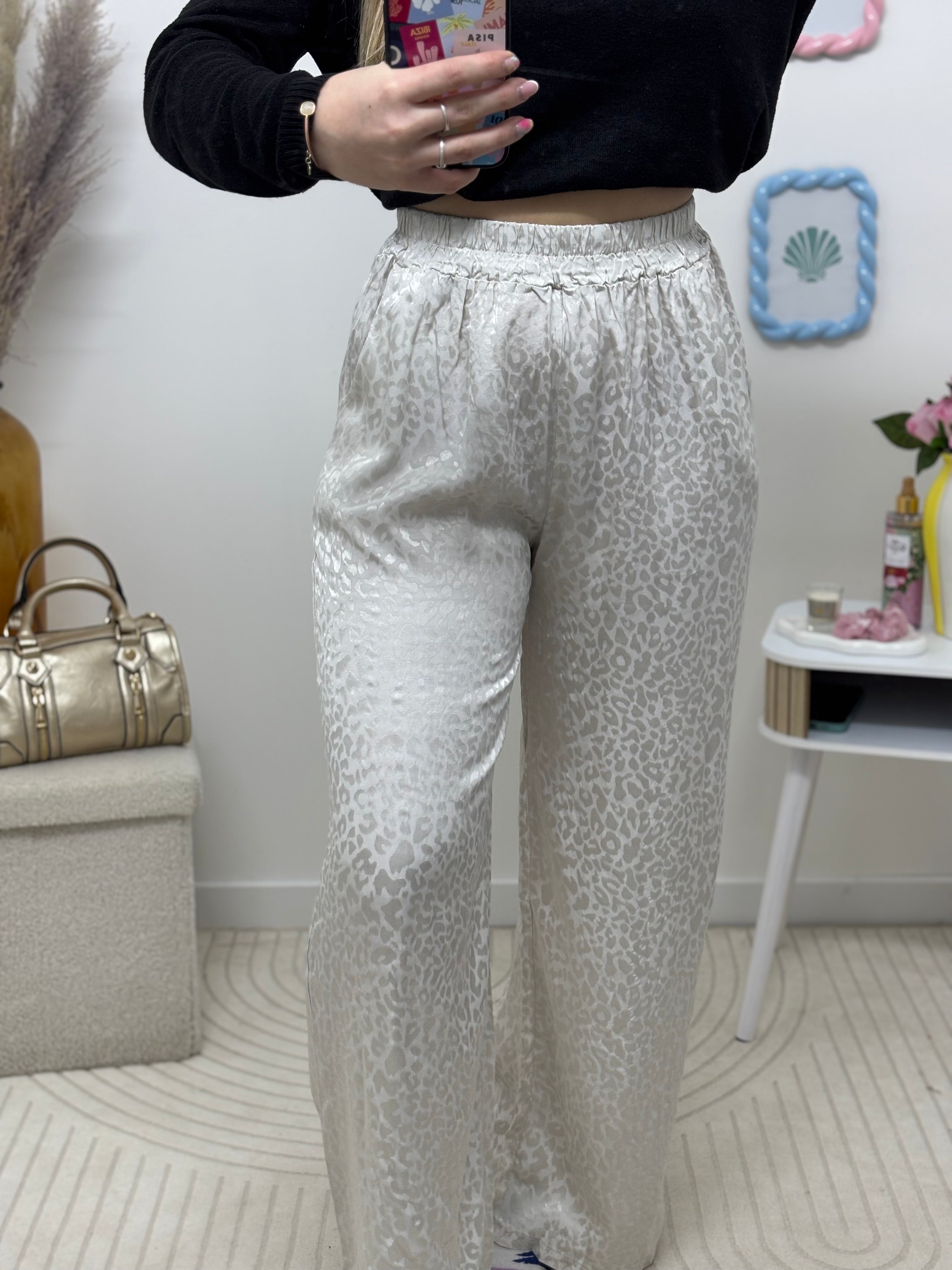 Pantalon satinée léopard
