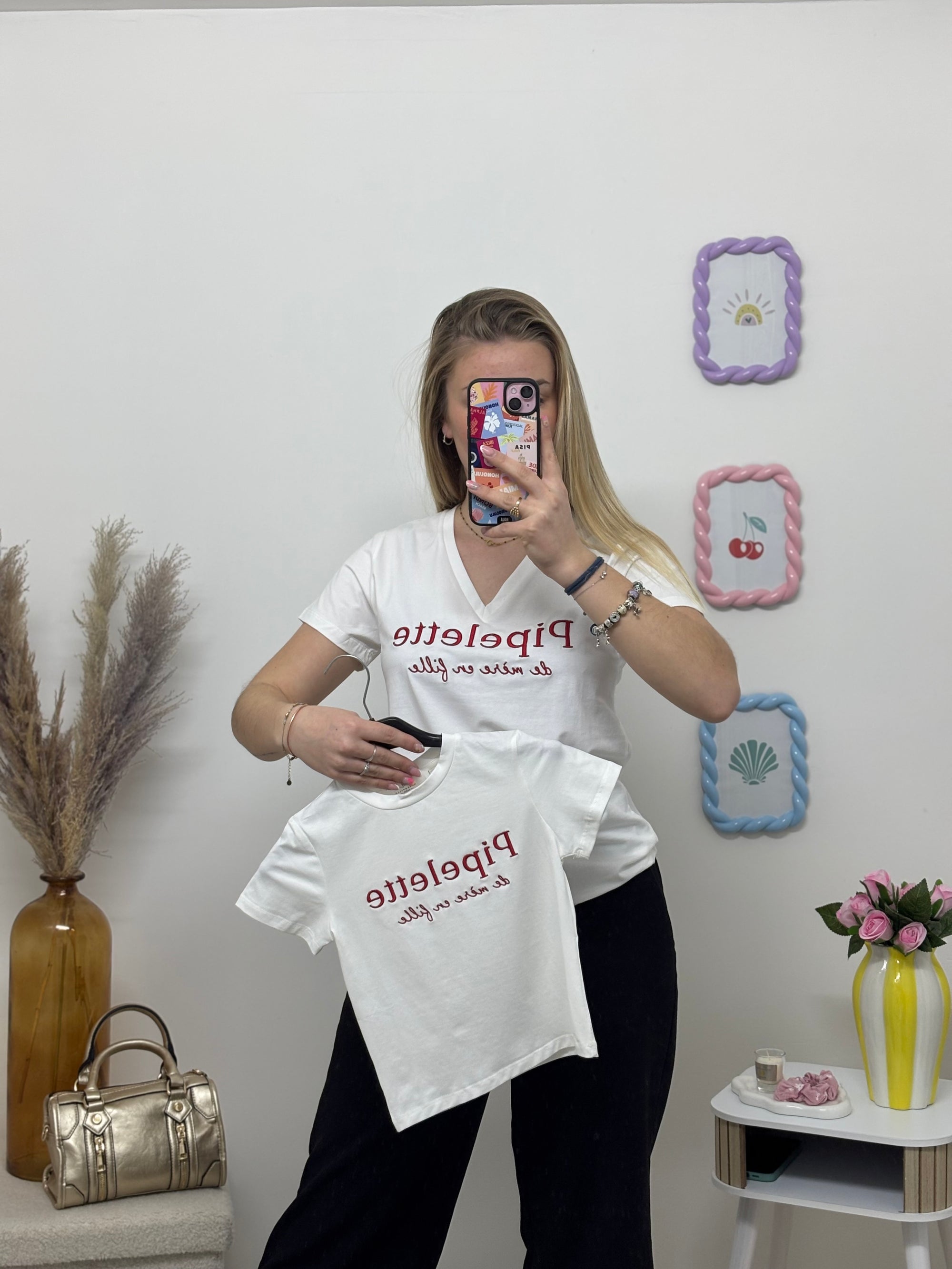 Tee shirt "Pipelette de mère en fille"