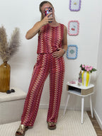 Pantalon en maille crochet