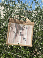 Sac en toile de jute "à la vie à l'amour"