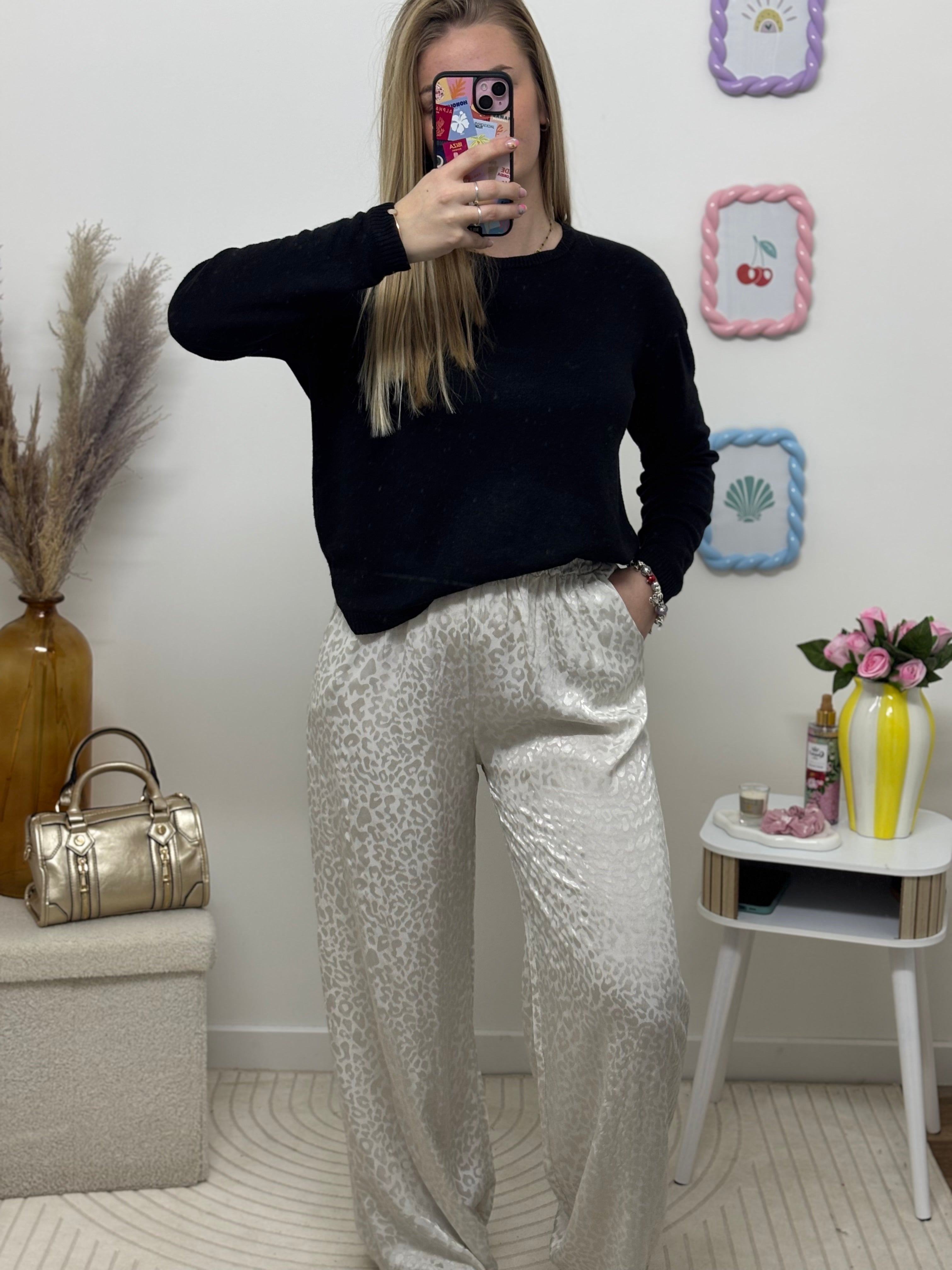 Pantalon satinée léopard
