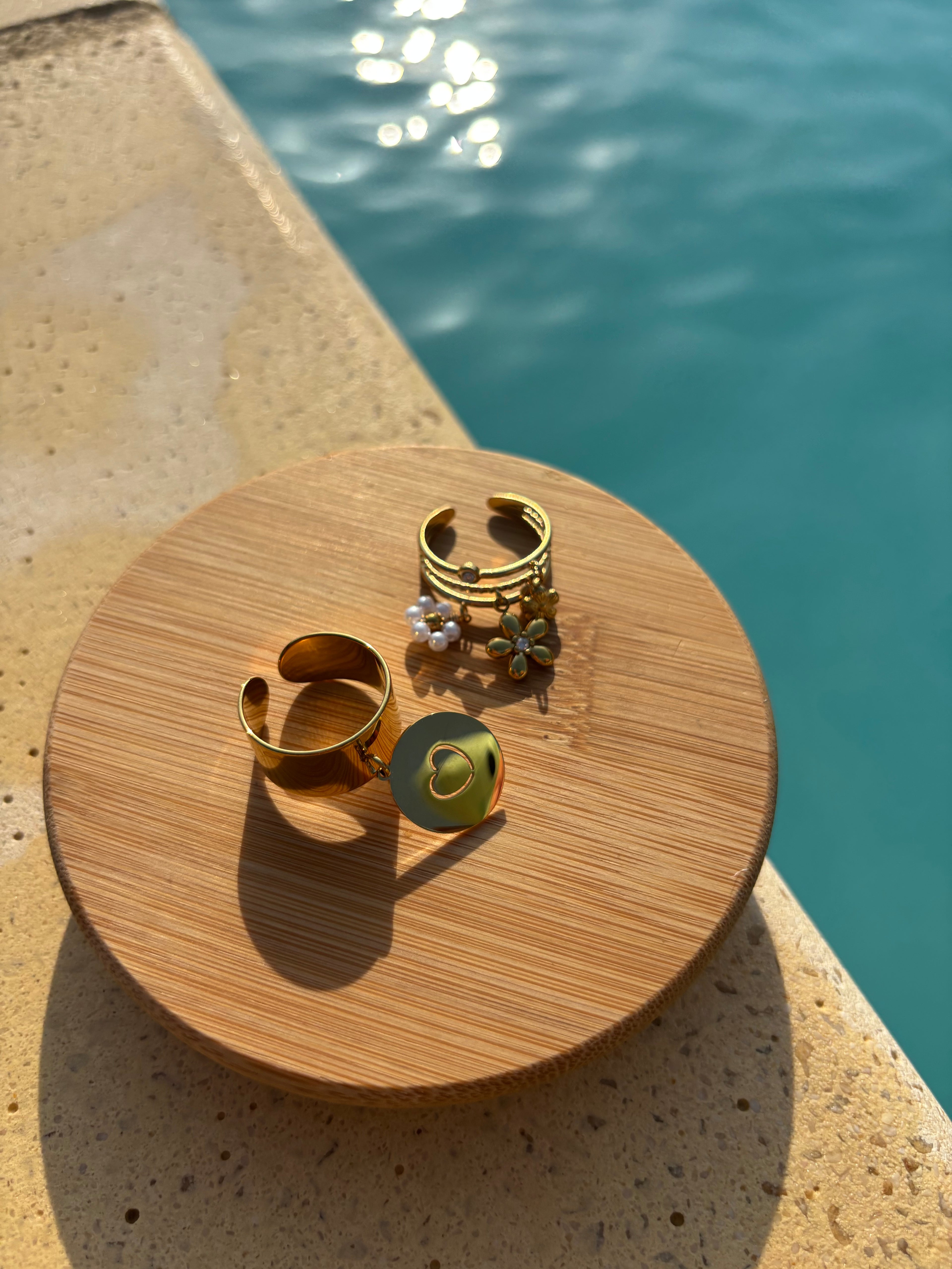 Bague breloque fleurs