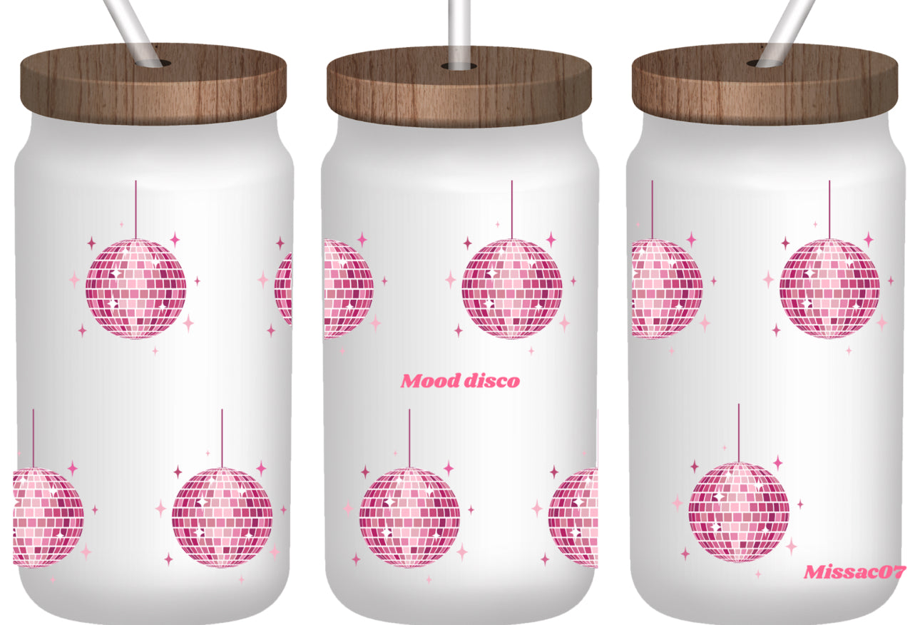 Verre paille "Mood disco"