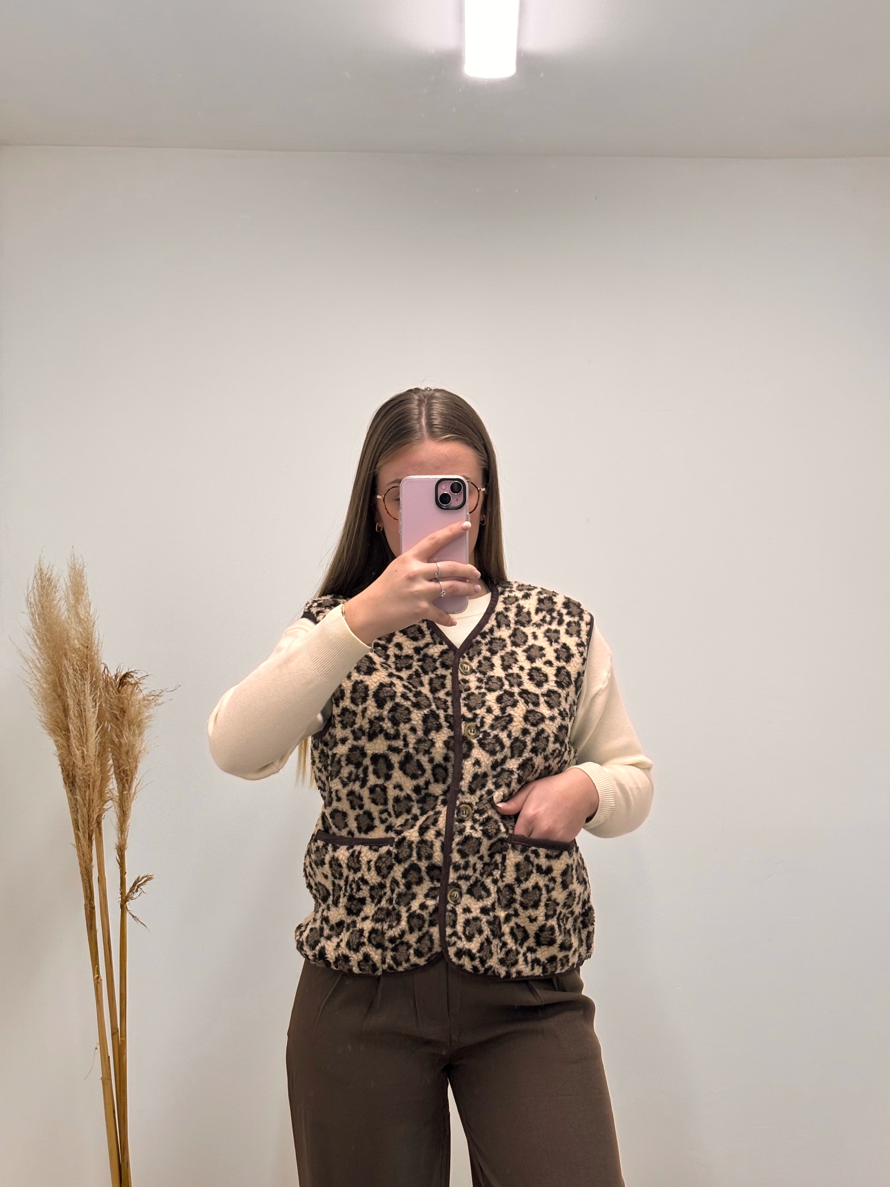 Veste léopard sans manche