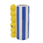 Vase Hestia Citron Avec Rayures Bleues