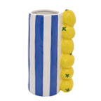 Vase Hestia Citron Avec Rayures Bleues