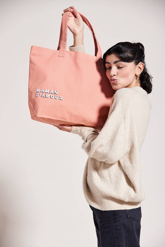 SAC SHOPPING MAMAN D’AMOUR ROSE