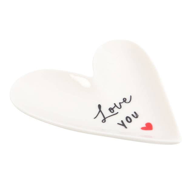 Plat à bibelots Love You en forme de cœur pour la Saint-Valentin