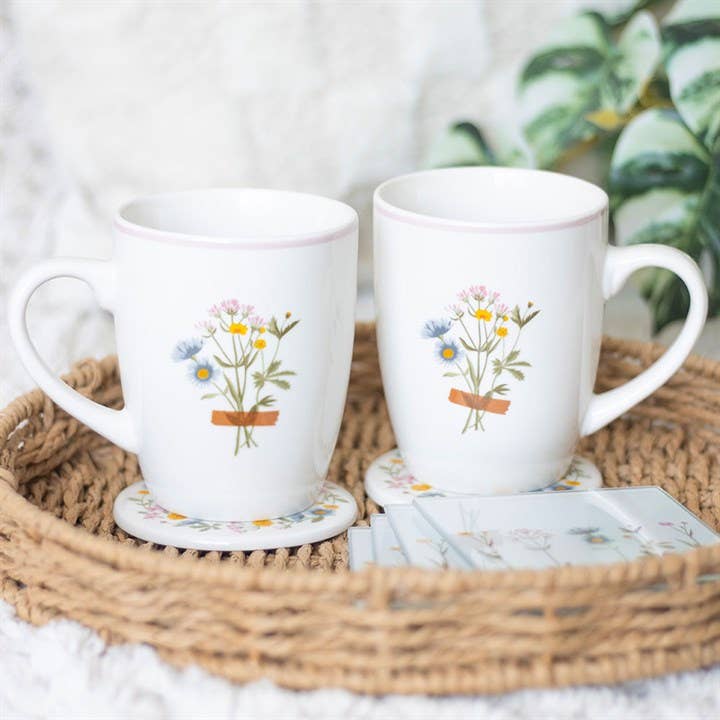 Si les mamans étaient des fleurs Tasse et sous-verre Fête des Mères